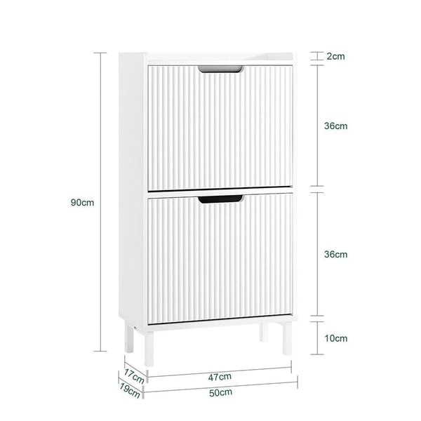 Sko Skab, FSR177-W, 50x19x90 cm, Hvid