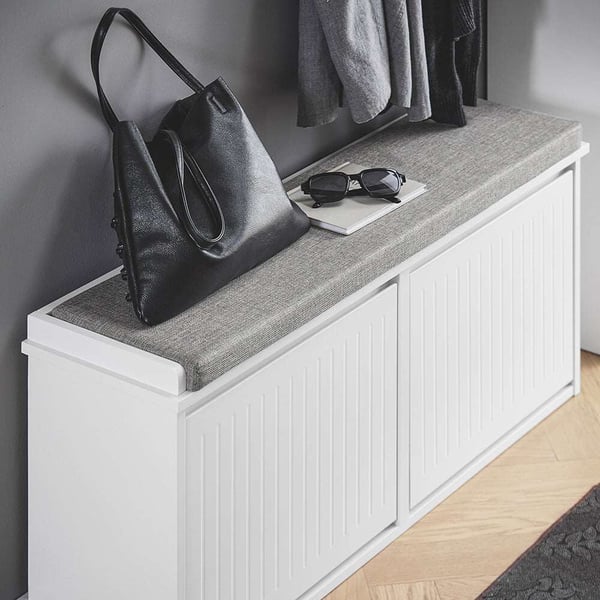 Skobænk, 100x25x46 cm, Hvid