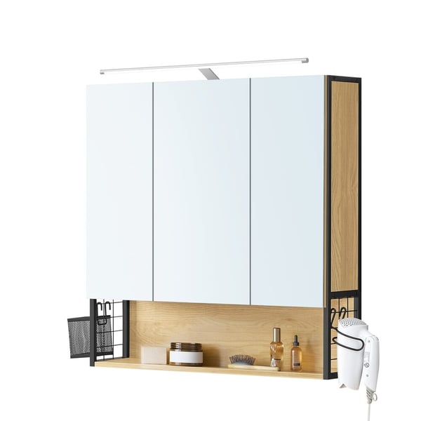 Spegelskåp, 14,5x70x70 cm, Ek, MDF Spegelskåp, 14,5x70x70 cm, Ek, MDF