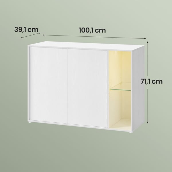 Skænk 39,1x100,1x71,1 cm hvid, opbevaring