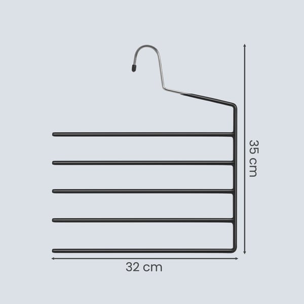 Buksestativ 32x0,5x35 cm Sort, metal