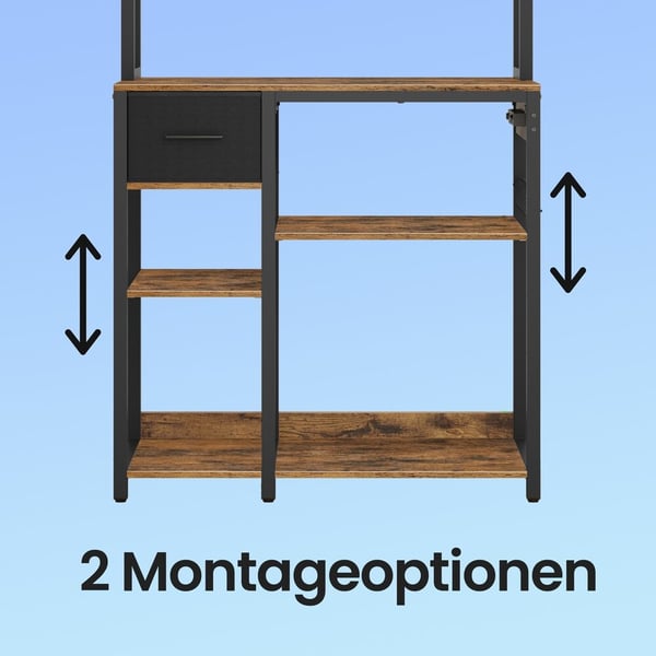 Kjøkkenhylle, 40x80x180,4 cm, Brun-Svart, Tre-Stål