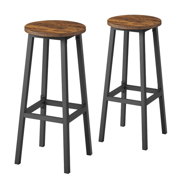 Barstolssæt, 32x65 cm, Brun-Sort, Metalstel Barstolssæt, 32x65 cm, Brun-Sort, Metalstel