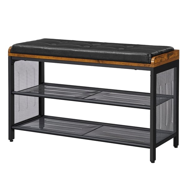 Skobänk 80x30x48 cm brun, metall Skobänk 80x30x48 cm brun, metall