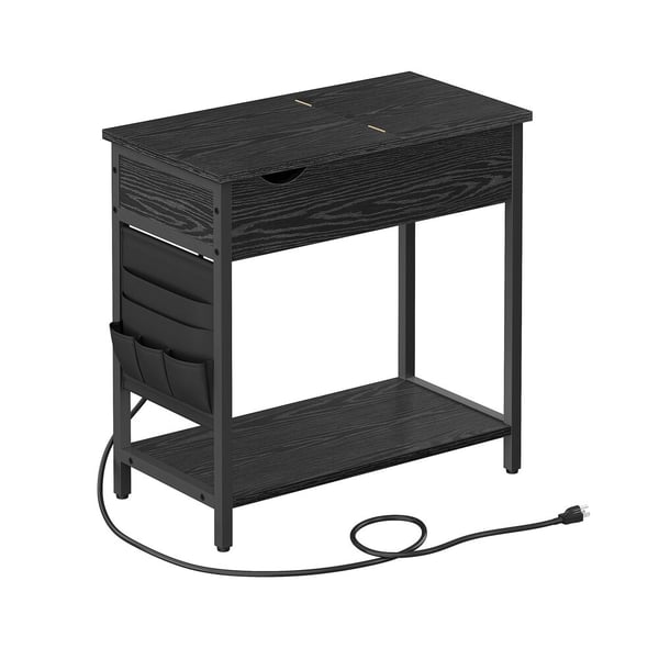 Sidebord 60x31,5x60 cm sort, sammenklappeligt, opbevaring