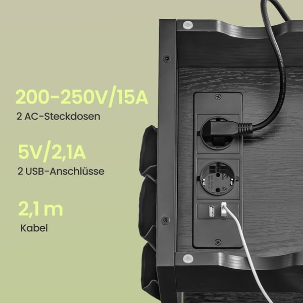 Sidebord 60x31,5x60 cm sort, sammenklappeligt, opbevaring