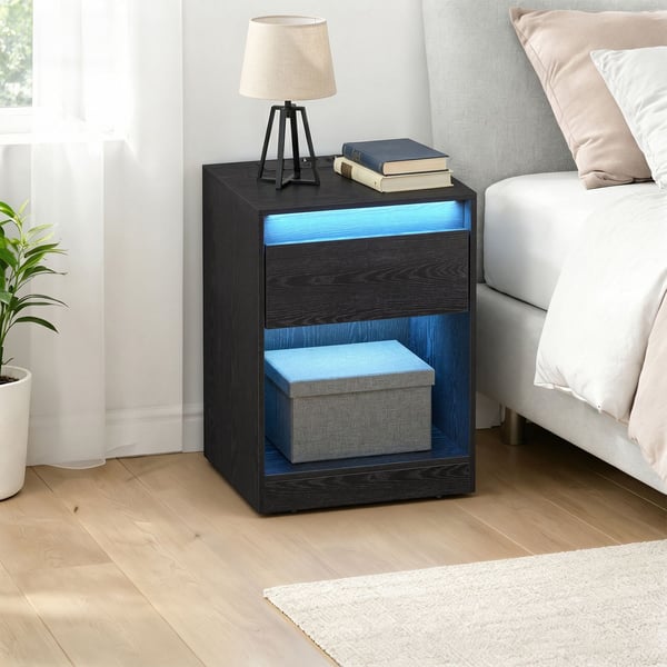 Sengebord, 35,1x40,1x55,1 cm, Sort, MDF
