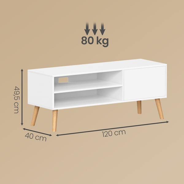 TV-bord, 120x40x49 cm, Hvid