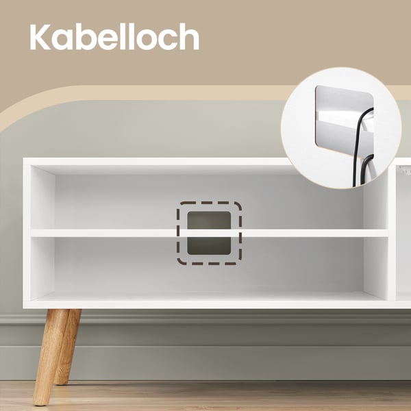 TV-bord, 120x40x49 cm, Hvid