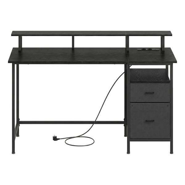 Skrivebord, 55x135x90 cm, Sort, Træ og Stål Skrivebord, 55x135x90 cm, Sort, Træ og Stål