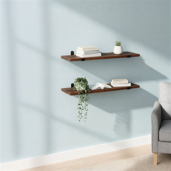 Seinähylly 60x20x7 cm Ruskea, MDF