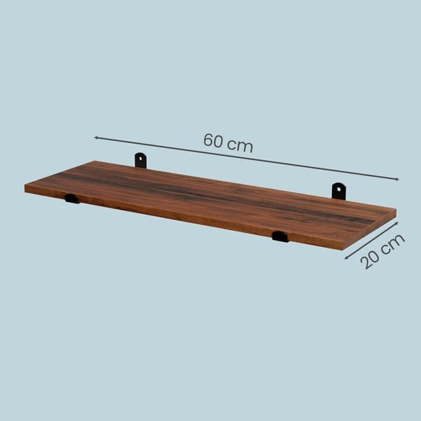 Seinähylly 60x20x7 cm Ruskea, MDF