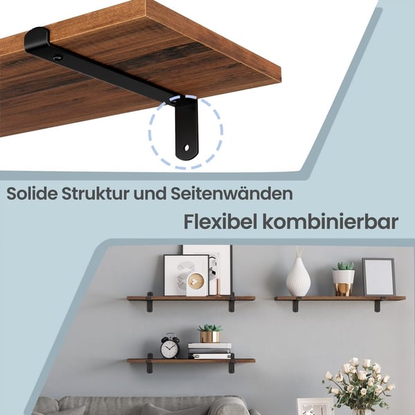 Seinähylly 60x20x7 cm Ruskea, MDF