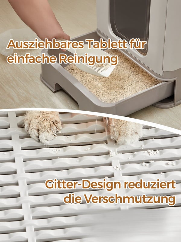 Kattlåda 54,3x42,5x37,8 cm Beige-Grå, plast