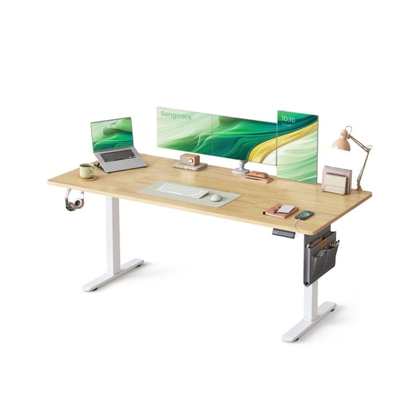 Højdejusterbart skrivebord, 60x120x72-120 cm, eg, elektrisk