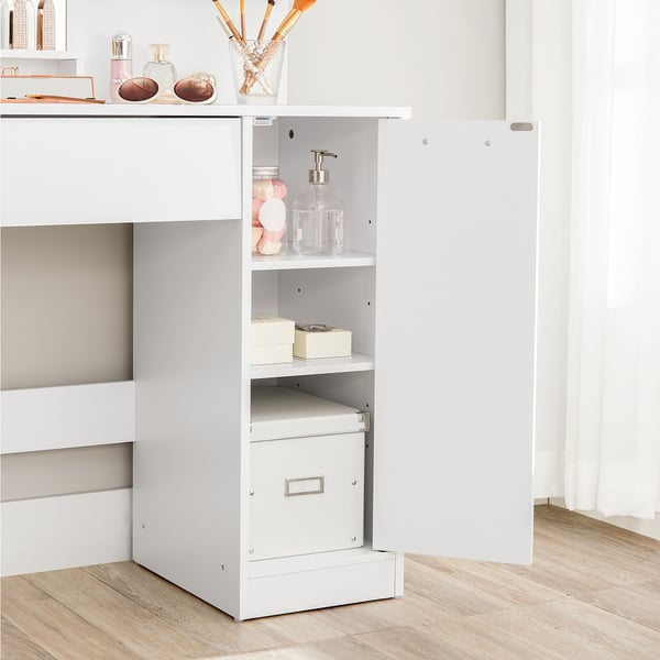 Sminkbord, 80x40x132 cm, Vit