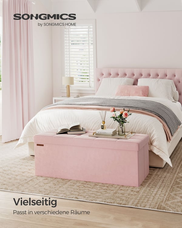Oppbevaringsbenk, 38x110x38 cm, Rosa
