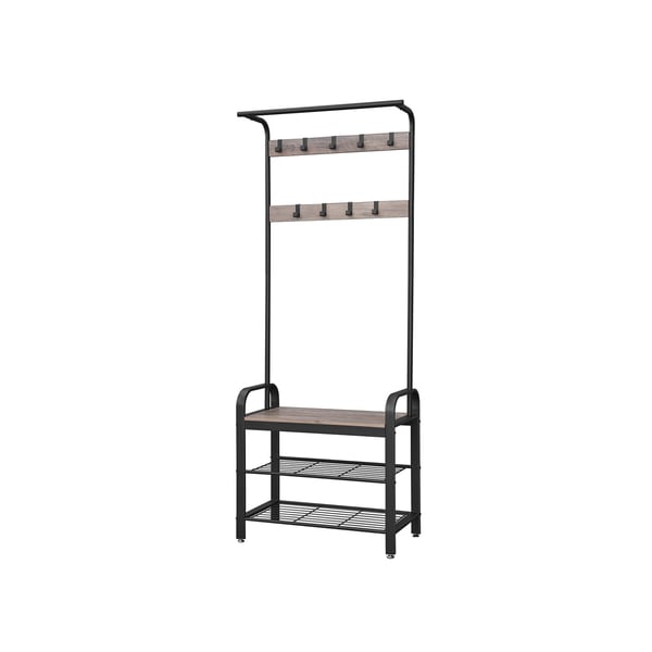 Kleshenger med benk, 72x33,7x183 cm, Greige
