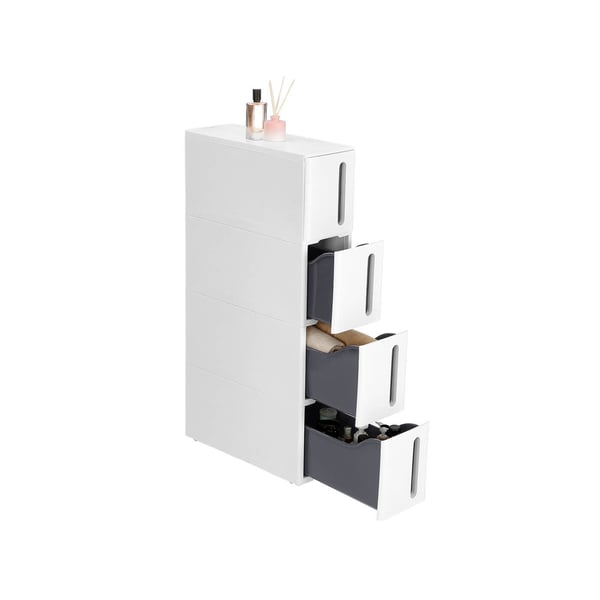 Niche hylde med hjul, 45x17x83 cm, hvid