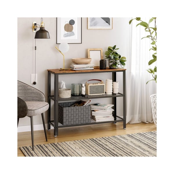 Konsollbord, 101,5x35x80 cm, Brun Svart