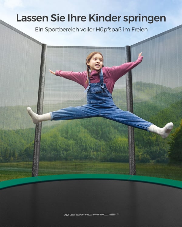 Puutarhan Trampoliini, 244 cm Halkaisija, Musta