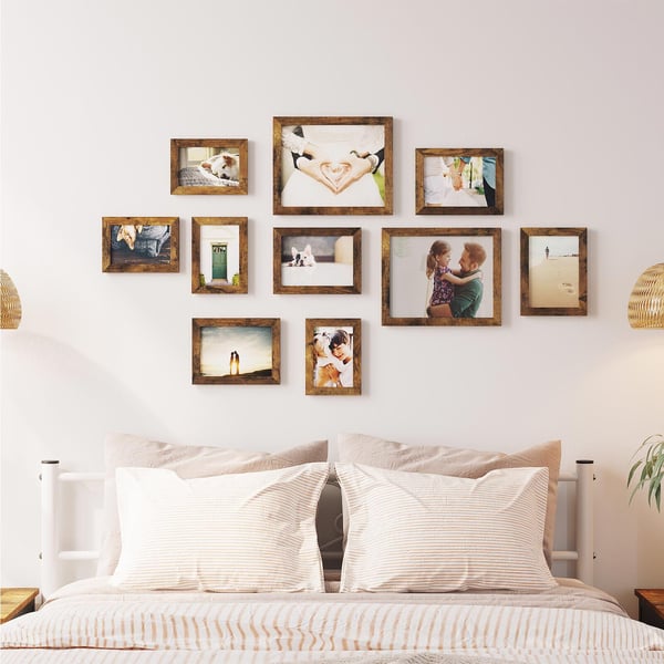 Fotoramme sett, 10 deler, 20x25 cm 13x18 cm 10x15 cm, Brun