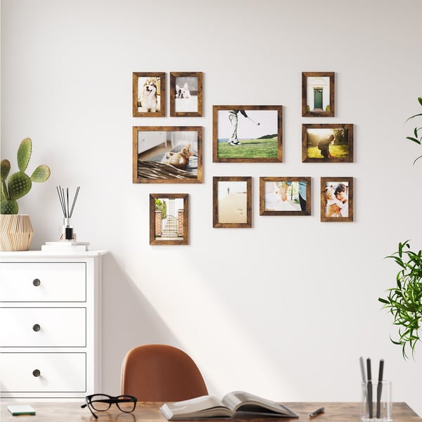 Fotoramme sett, 10 deler, 20x25 cm 13x18 cm 10x15 cm, Brun