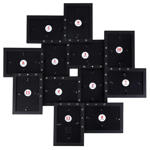 Fotoramme Kollasje, 63,3x3,6x63,3 cm, Svart