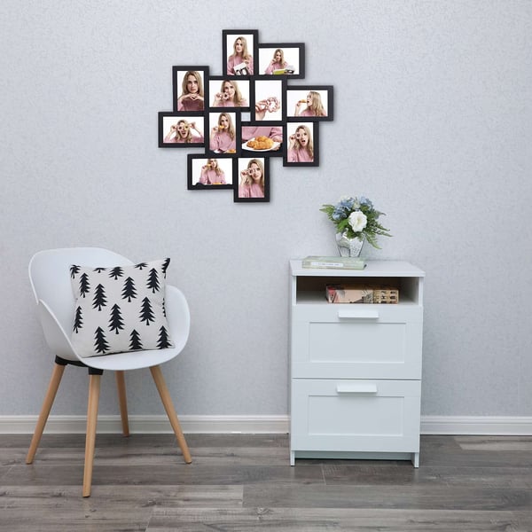 Fotoramme Kollasje, 63,3x3,6x63,3 cm, Svart