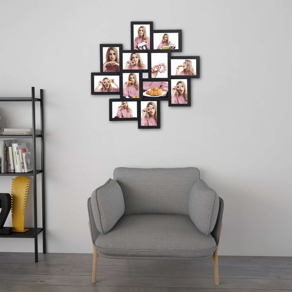 Fotoramme Kollasje, 63,3x3,6x63,3 cm, Svart