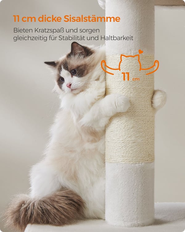 Kattetræ, 68x48x101 cm, Cremehvid