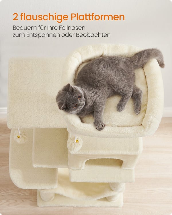 Kattträd, 45x35x112 cm, Beige