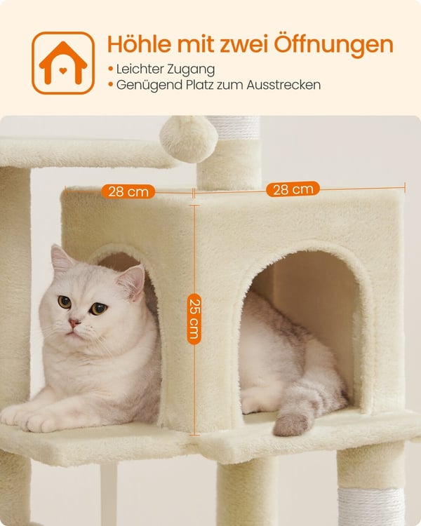 Kattträd, 45x35x112 cm, Beige