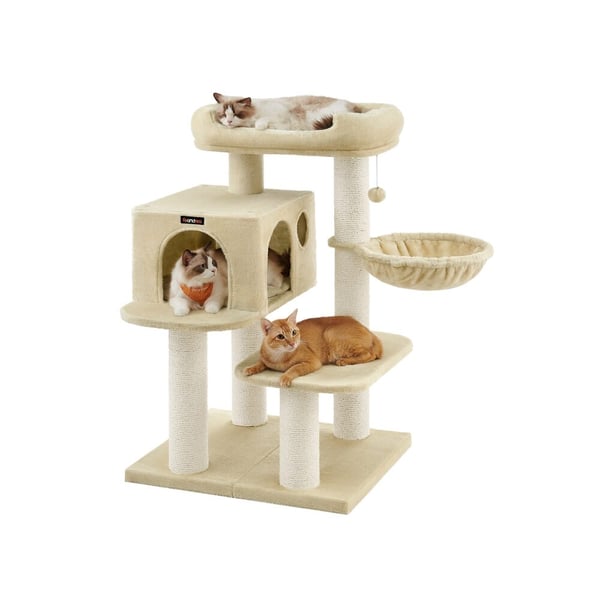 Klatretræ til katte, 70x60x107 cm, Beige