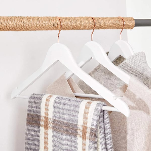 Puiset Hangerit, 44.5x1.2x23 cm, Valkoinen