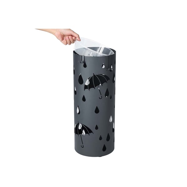 Paraplyställ, metall, 49x19,5 cm, antracit