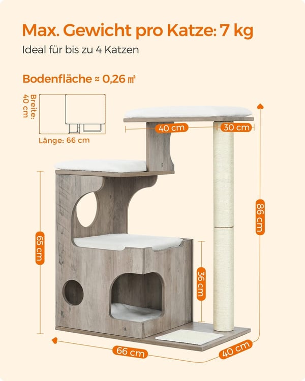 Katteklatrestativ, 66x40x86 cm, Greige