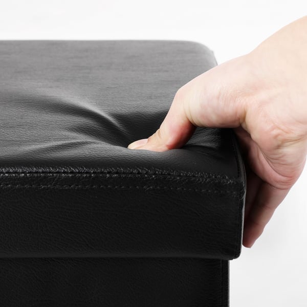 Opbevaringspuf, foldbar, 38x38x38 cm, sort