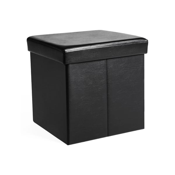 Opbevaringspuf, foldbar, 38x38x38 cm, sort