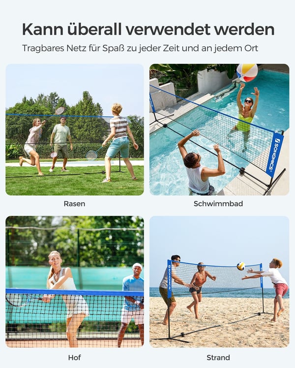 Badmintonnettsett, 400x107x103 cm, Svart