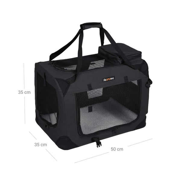 Hundebur, foldbart Oxford-stof, 50x35x35 cm, sort