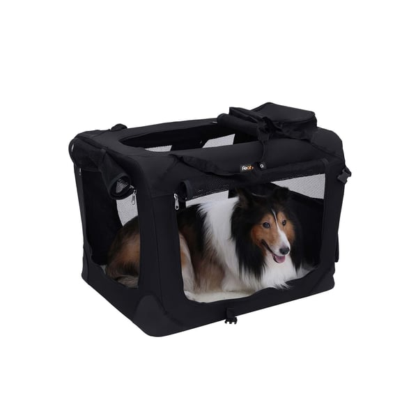 Hundebur, foldbart Oxford-stof, 50x35x35 cm, sort