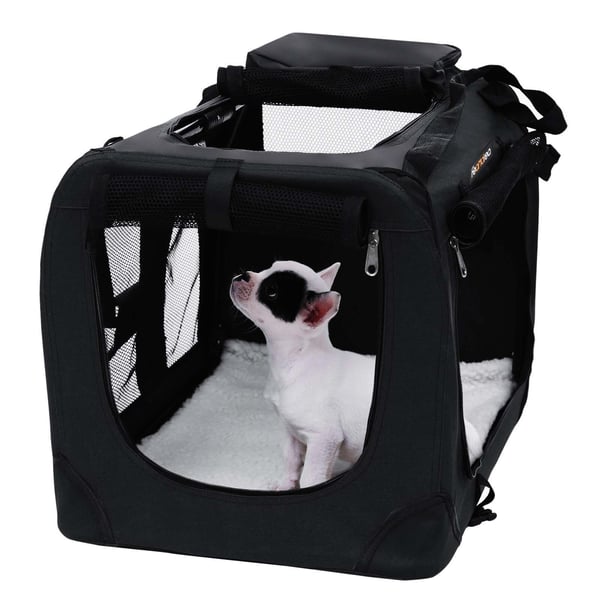 Hundebur, foldbart Oxford-stof, 50x35x35 cm, sort