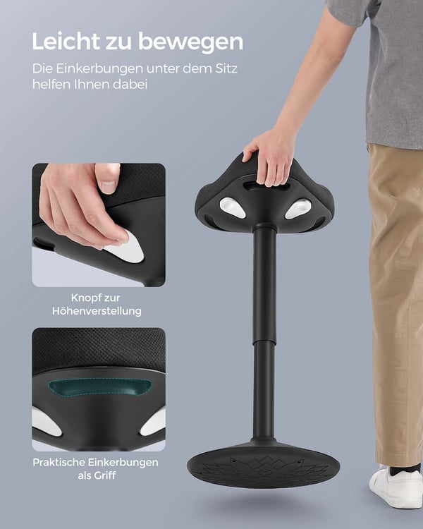 Svingkrakk, Justerbar høyde 58-83 cm, Svart