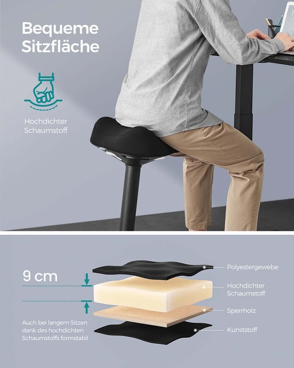 Svingkrakk, Justerbar høyde 58-83 cm, Svart
