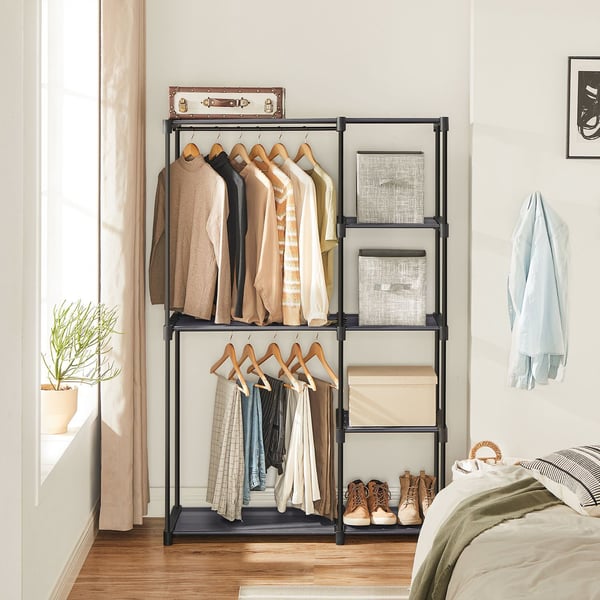 Garderobe, 112x43x165 cm, Sort