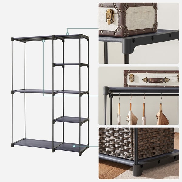 Garderobe, 112x43x165 cm, Sort