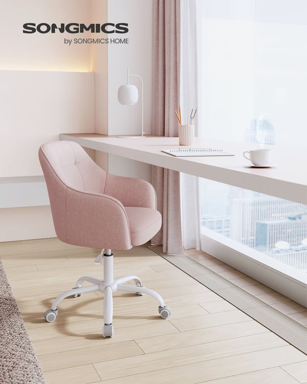 Kontorstol, 69x65x83-93 cm, Rosa