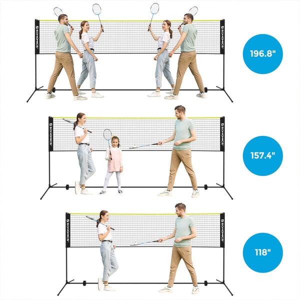 Badmintonnettsett, 500x103x155 cm, Svart