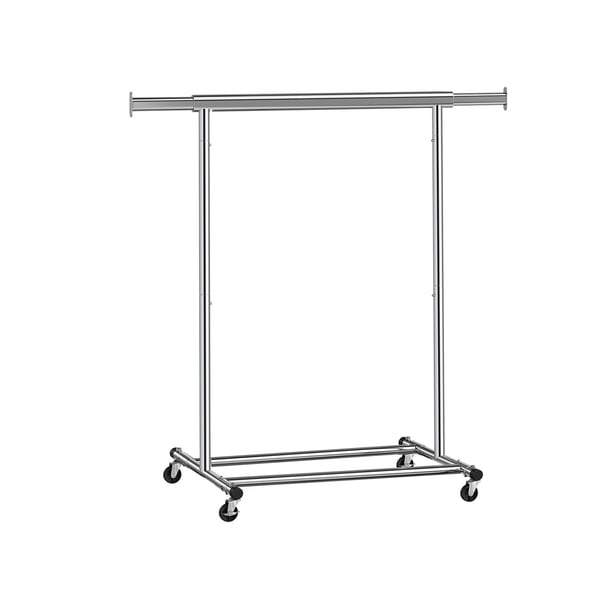 Vaateripustin, Raskaskestävä metalli, 92-132x160x45.4 cm, Hopea